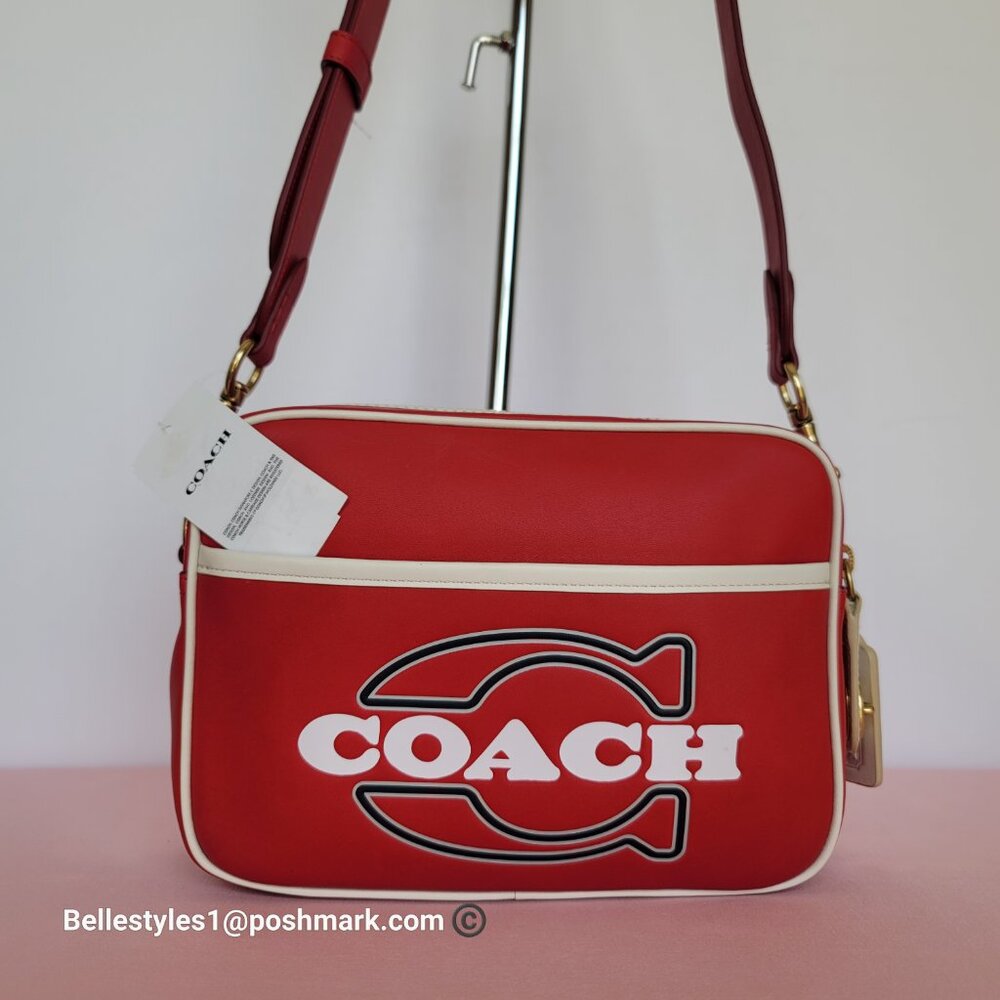 COACH Unisex 1941 Camera Glovetanned Leather with COACH Stamp Crossbody Bag⭐ - Picture 5 of 16